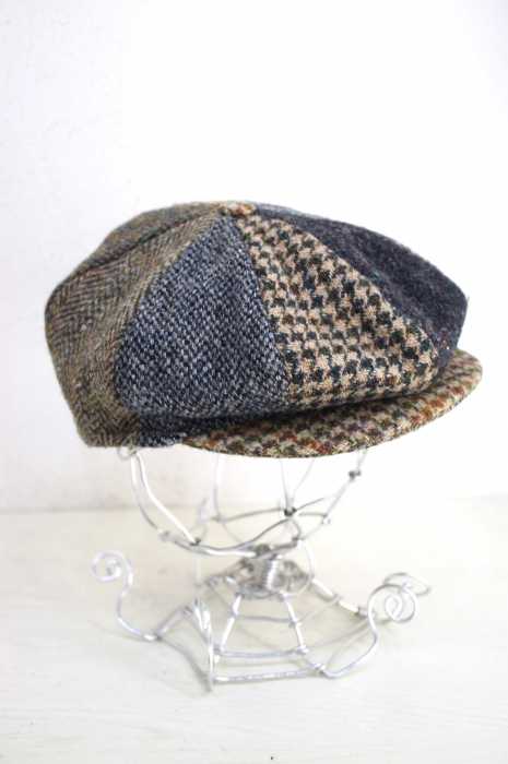 Harris Tweed(ハリスツイード) 8パネル総柄ハンチングキャップ レディース 帽子