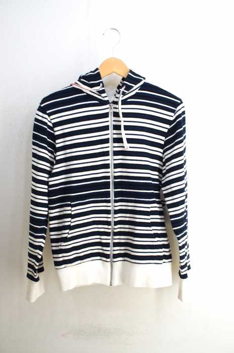 maison kitsune （メゾンキツネ） マルチボーダージップパーカー メンズ トップス