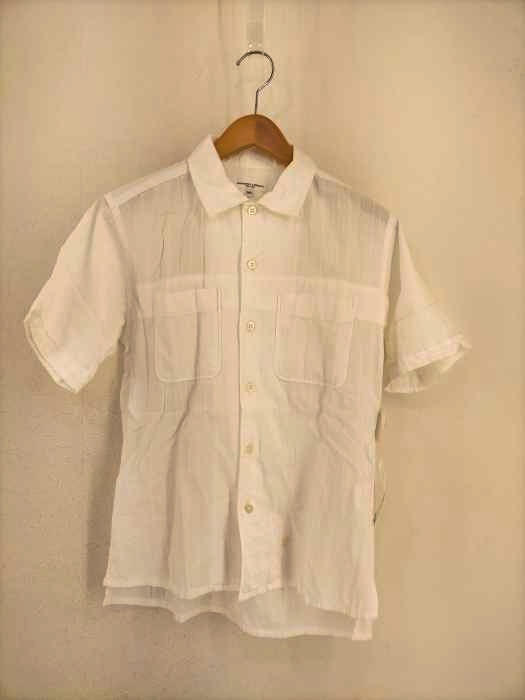 Engineered Garments （エンジニアードガーメンツ） 刺繍ボックスシルエットS/Sコットンボタンシャツ メンズ トップス