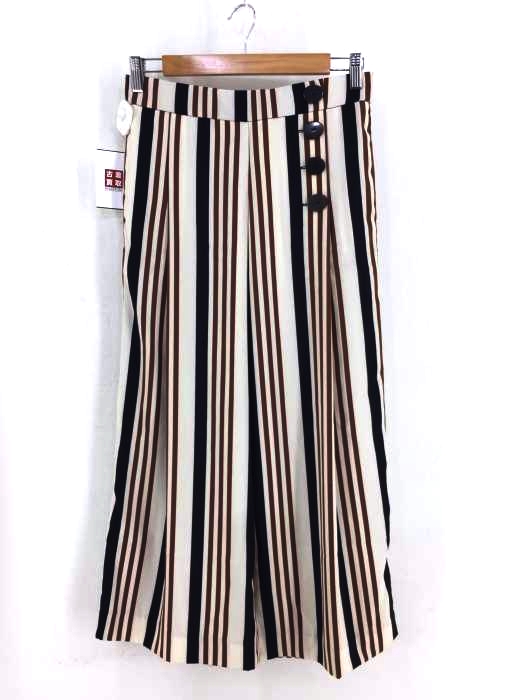 ZARA(ザラ) マルチストライプタックワイドパンツ レディース パンツ