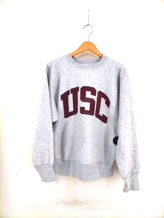 Champion（チャンピオン） 80S REVERSE WEAVE トリコタグ USC University of Southern California 染み込みプリントスウェット メンズ トップス