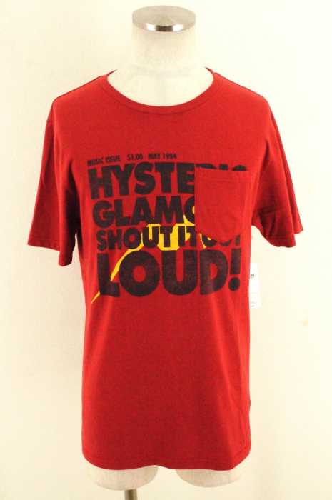 HYSTERIC GLAMOUR (ヒステリックグラマー) 16SS ROCK MAGAZINE pt ポケ付T-SH プリントTシャツ メンズ トップス