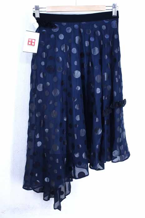 kolor（カラー） 17SS フリル装飾ドット柄アシンメトリーフレアスカート レディース スカート