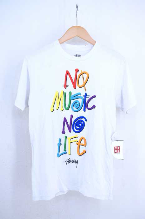 STUSSY （ステューシー） TOWER RECORD　NO MUSIC NO LIFE プリントTシャツ レディース トップス