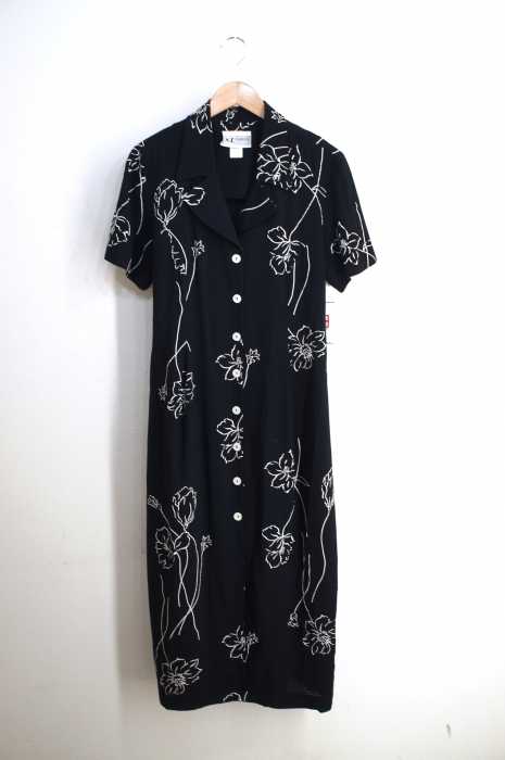 USED古着  （ユーズドフルギ） USA製花柄マキシシャツワンピース レディース ワンピース