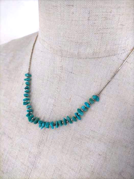 USED古着（ユーズドフルギ） シルバー×ターコイズ ネックレス メンズ アクセサリー