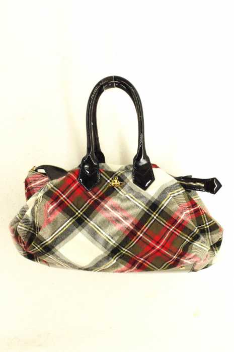 Vivienne Westwood （ヴィヴィアンウエストウッド） チェック柄エナメルハンドバッグ レディース バッグ