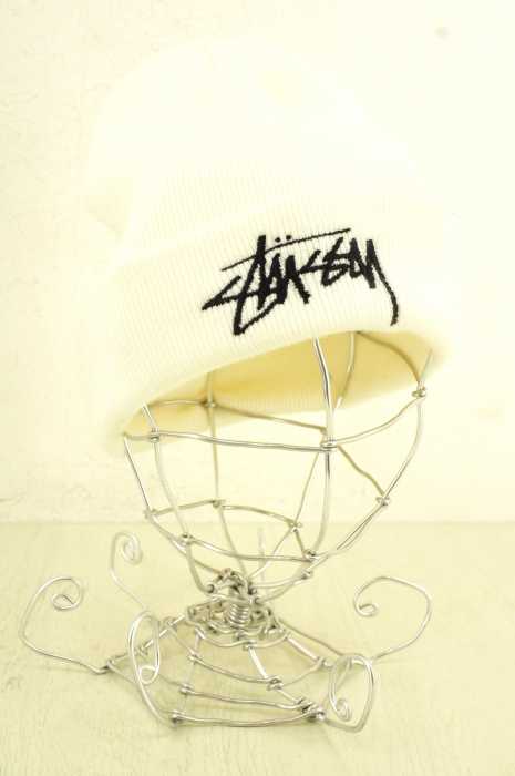 STUSSY (ステューシー) ロゴ刺繍ニットビーニーキャップ ニット帽 メンズ 帽子
