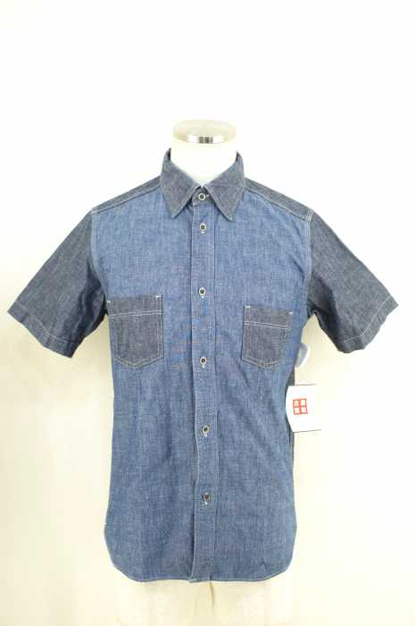  NIGEL CABOURN （ナイジェルケーボン） 切替半袖シャンブレーシャツ メンズ トップス