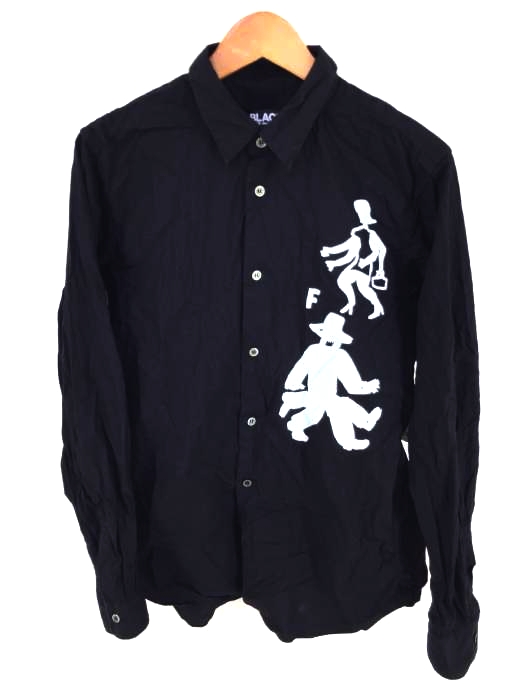 BLACK COMME des GARCONS（ブラックコムデギャルソン） AD2019 19AW プリント加工 ボタンシャツ メンズ トップス