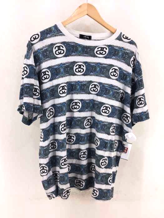 Stussy（ステューシー） 80s 黒タグ　総柄ボーダーTEE メンズ トップス
