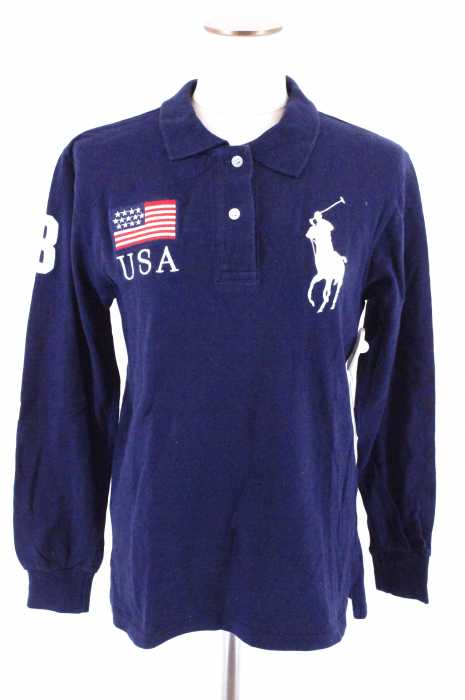 Polo by RALPH LAUREN (ポロバイラルフローレン) ロゴワッペン長袖ポロシャツ レディース トップス