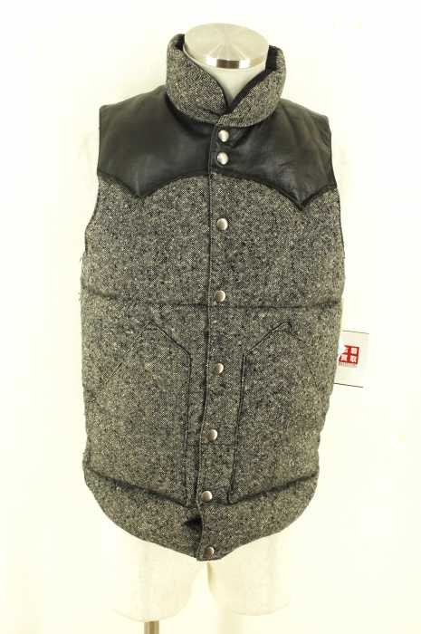 Rocky Mountain FeatherBed （ロッキーマウンテンフェザーベッド） TWEED DOWN VEST　レザー切替ツイード メンズ アウター