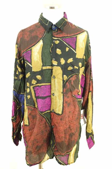 ROBERT STOCK() 総柄シルク半袖シャツ メンズ トップス