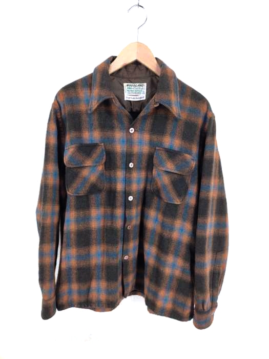 WOODLAND（） 70s ボックスヘムウールチェックシャツ メンズ トップス