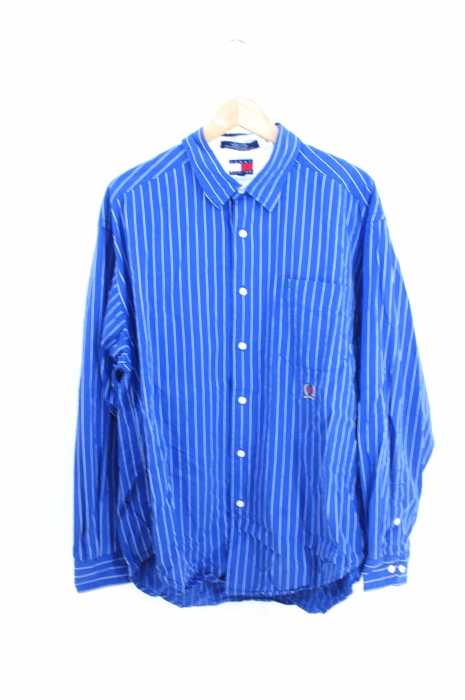 TOMMY HILFIGER (トミーヒルフィガー) ストライプ柄 オーバーサイズコットンボタンシャツ メンズ トップス