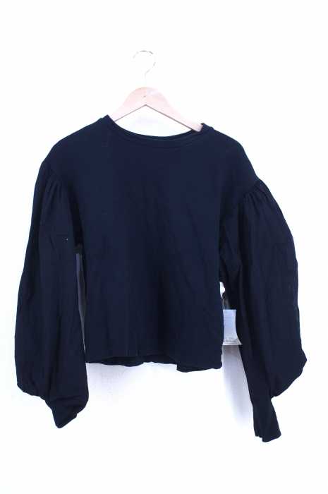 ZARA（ザラ） 異素材切替ボリュームスリーブスウェット レディース トップス