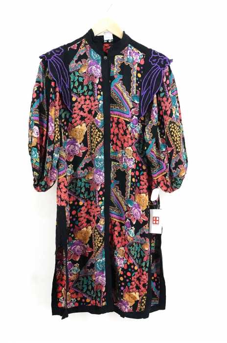 USED古着  （ユーズドフルギ） 総柄シルクシャツワンピース レディース ワンピース