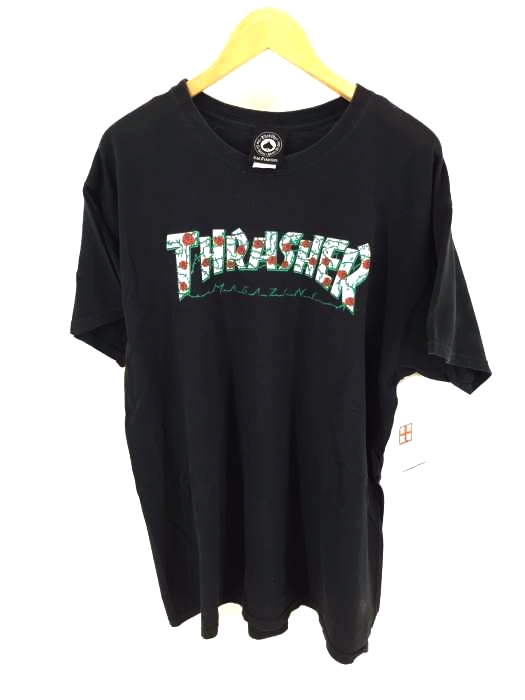 THRASHER（スラッシャー） 薔薇 バラ ロゴプリントクルーネックTシャツ メンズ トップス