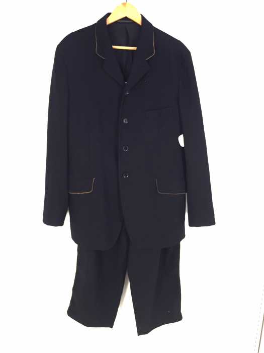 Yohji Yamamoto POUR HOMME （ヨウジヤマモトプールオム） 00AW 金線装飾フラノウールテーラードジャケット 金線装飾フラノウールワイドスラックス メンズ セットアップ