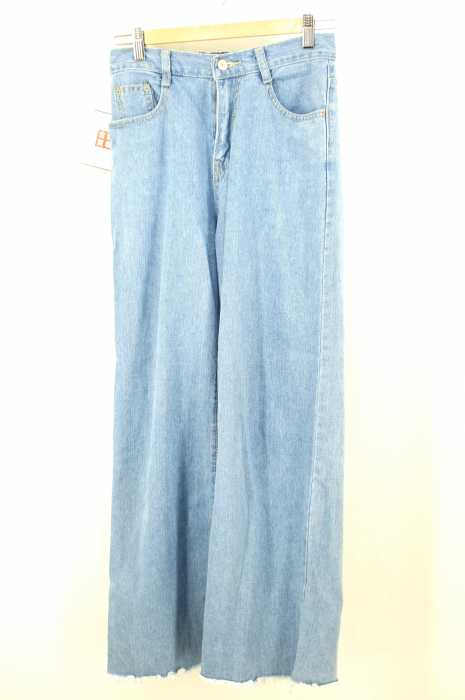 I-SOOK (アイス―) カットオフ加工ワイドデニム レディース パンツ