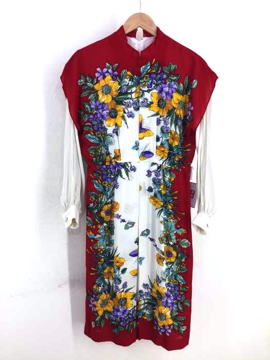 USED古着（ユーズドフルギ） 70S-80S EFLONジッパー 花柄ワンピース レディース ワンピース