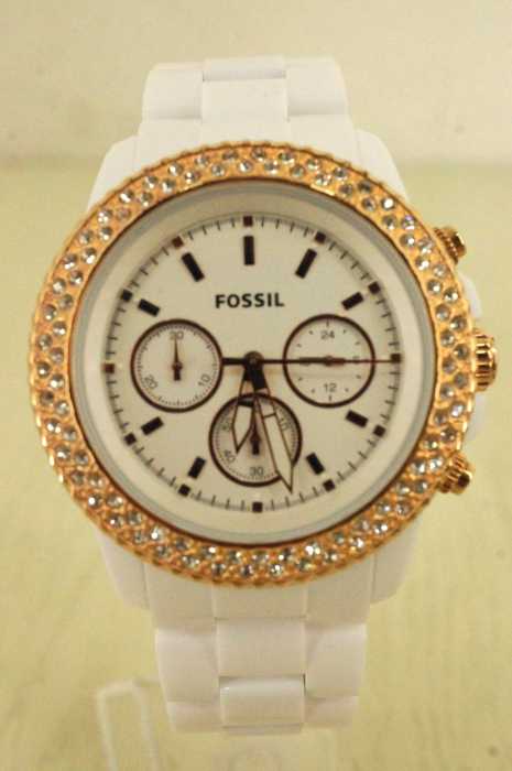 FOSSIL （フォッシル） ストーン付きクロノグラフ腕時計 レディース ファッション雑貨