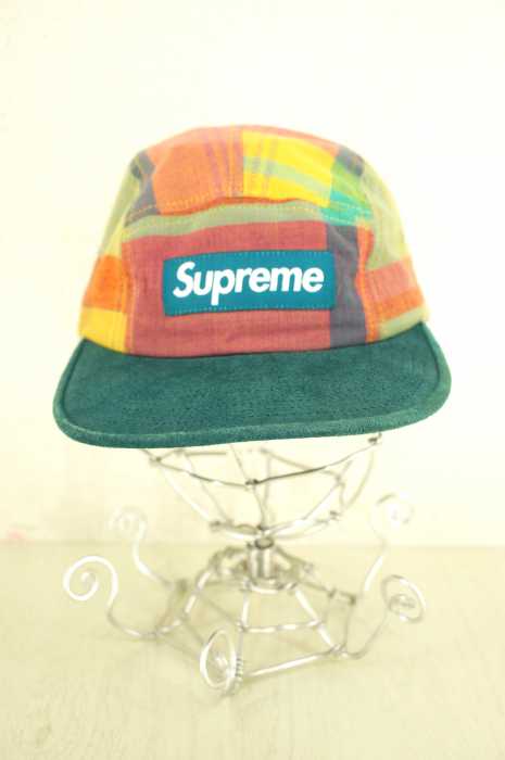 Supreme (シュプリーム) Madras Camp Cap マドラスチェックボックスロゴキャンプキャップ メンズ 帽子