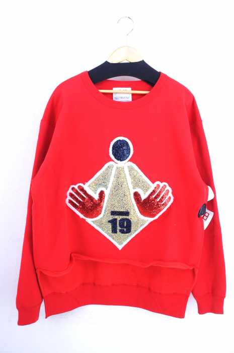 FACTION TOKYO（ファクション トウキョウ） スパンコールワッペン ビッグスウェット メンズ トップス
