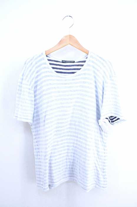 ISSEY MIYAKE MEN(イッセイミヤケメン) 13SS インサイドアウトデザイン ボーダー柄コットンクルーネックTee メンズ トップス