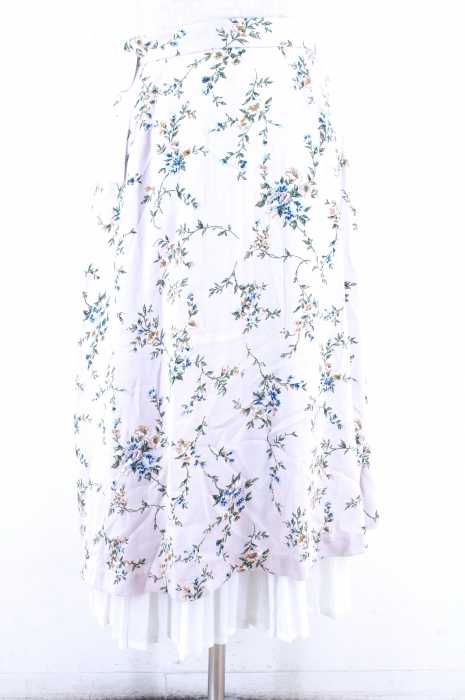 CLANE （クラネ） 16SS Room Flower Layer Skirt サテン地花柄スカート レディース スカート