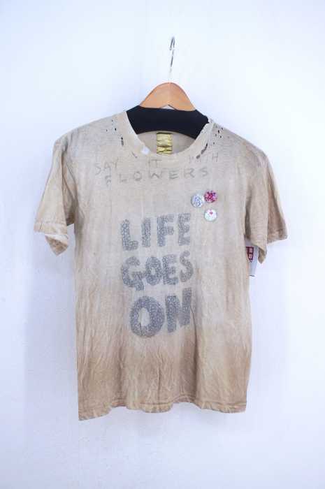 NOZOMI ISHIGURO(ノゾミイシグロ) ダメージ加工メッセージTシャツ レディース トップス
