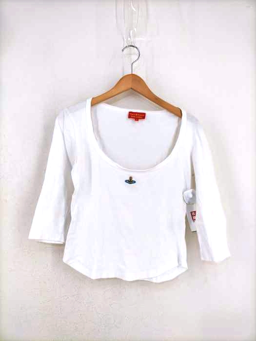 Vivienne Westwood RED LABEL（ヴィヴィアンウエストウッドレッドレーベル） フロントロゴ刺繍Uネックカットソー レディース トップス