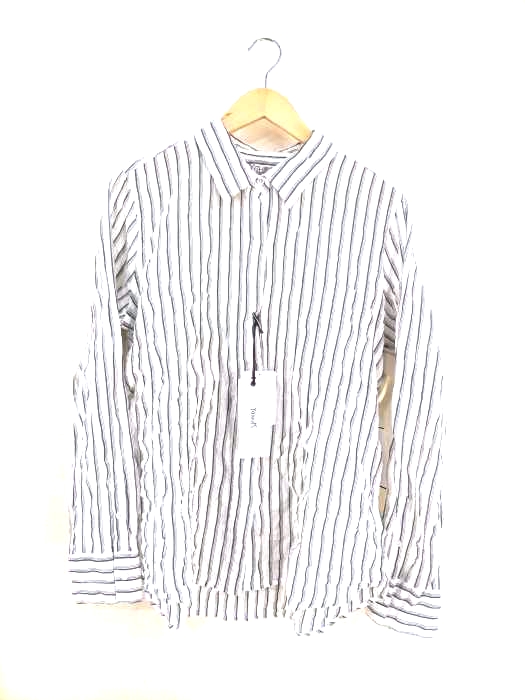 YANUK(ヤヌーク) Y-SHIRT シワ加工ストライプシャツ レディース トップス