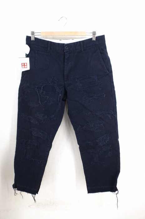 SASQUATCHfabrix. （サスクワァッチファブリックス） クロップドダメージ加工パンツ メンズ パンツ