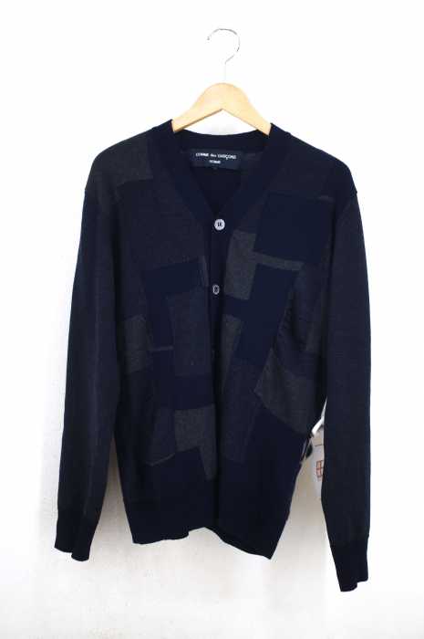 COMME des GARCONS HOMME (コムデギャルソンオム) AD2016 16AW 製品染加工 ランダムパッチワークニットカーディガンニットカーディガン メンズ トップス