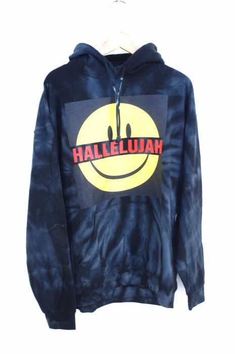 A.FOUR LABS X CALI THORNHILL DEWITT (エーフォーラブ) HALLELUJAH プリント タイダイ染めプルオーバーパーカー メンズ トップス