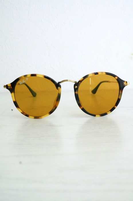 Ray-Ban （レイバン） RB2447-F ROUND FLECK べっ甲柄フレームラウンドサングラス メンズ ファッション雑貨