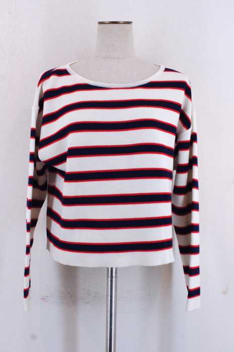 Khaju（カージュ） ボーダー柄ショート丈カットソー レディース トップス