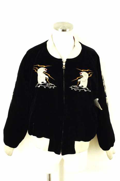 USED （古着） リバーシブルスーベニアジャケットスカジャン　キルティング/ベロア メンズ アウター
