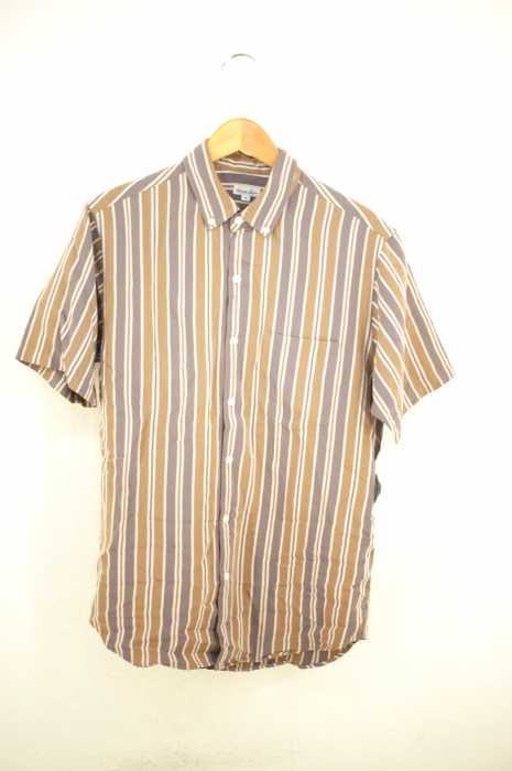 Steven Alan （スティーブンアラン） R/N TWL STRIPE SINGLE NEEDLE SSL SHIRT メンズ トップス