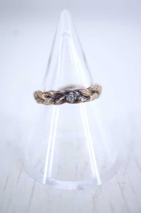BOHEM（ボヘム） ダイヤ付き 三つ編み シルバーリング レディース アクセサリー