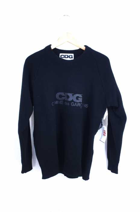 CDG COMME des GARCONS （シーディージー コムデギャルソン） AD2019 19SS vintage DEAD STOCK リメイク CDG ロゴプリントクルーネックニット メンズ トップス
