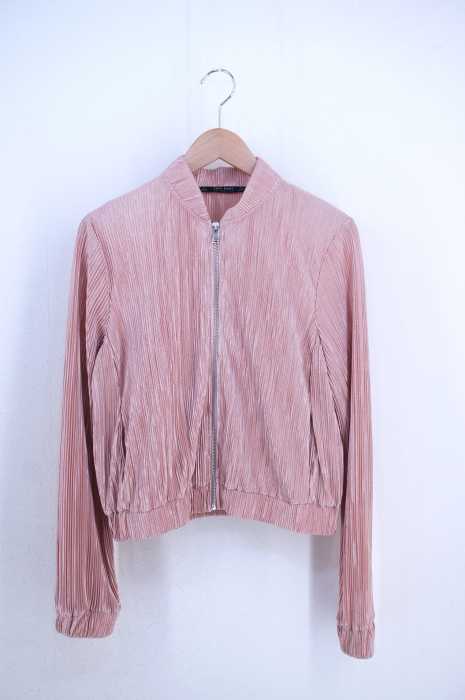 ZARA BASIC (ザラベーシック) プリーツジップアップブルゾン レディース アウター