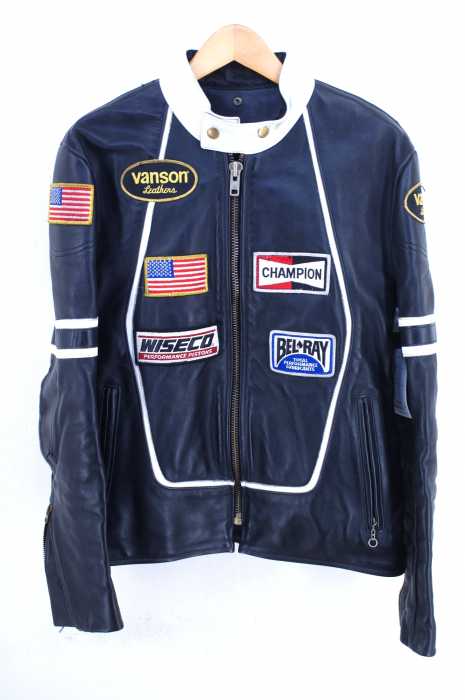 限定商品!VANSON·パッチ付きレーシング·レザー·ジャケット40