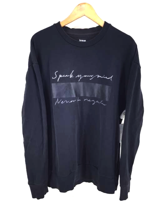 izzue（イズー） 刺繍 プリント クルーネックスウェット メンズ トップス