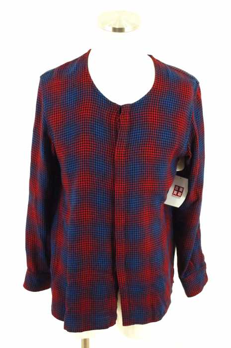 LAD MUSICIAN (ラッドミュージシャン) 15SS ノーカラー千鳥格子チェックシャツ メンズ トップス