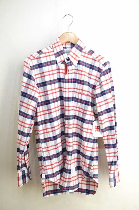 THOM BROWNE（トムブラウン） チェック柄オックスフォードシャツ メンズ トップス
