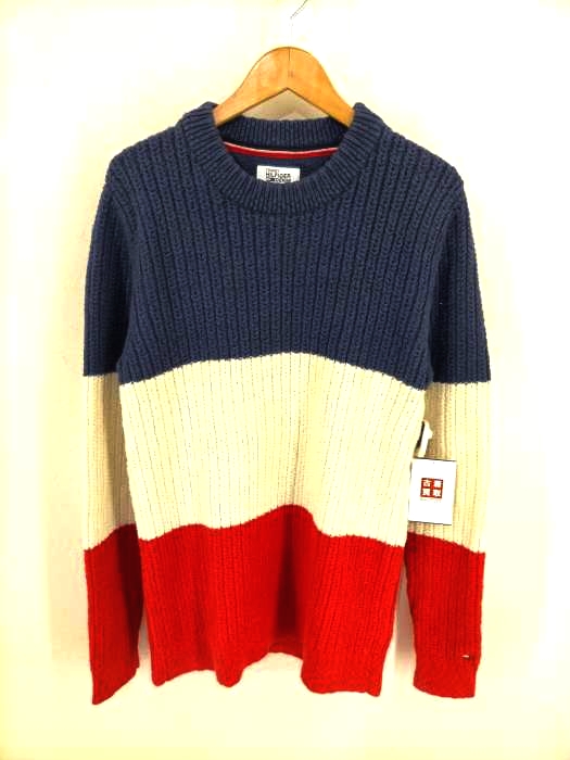 TOMMY HILFIGER DENIM（トミーヒルフィガーデニム） トリコロールカラーニット メンズ トップス