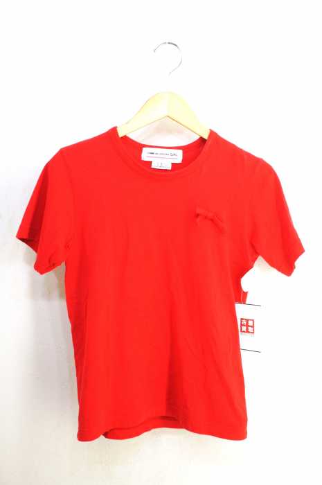 COMME des GARCONS GIRL（コムデギャルソンガール） AD2017 リボン装飾Tシャツ レディース トップス